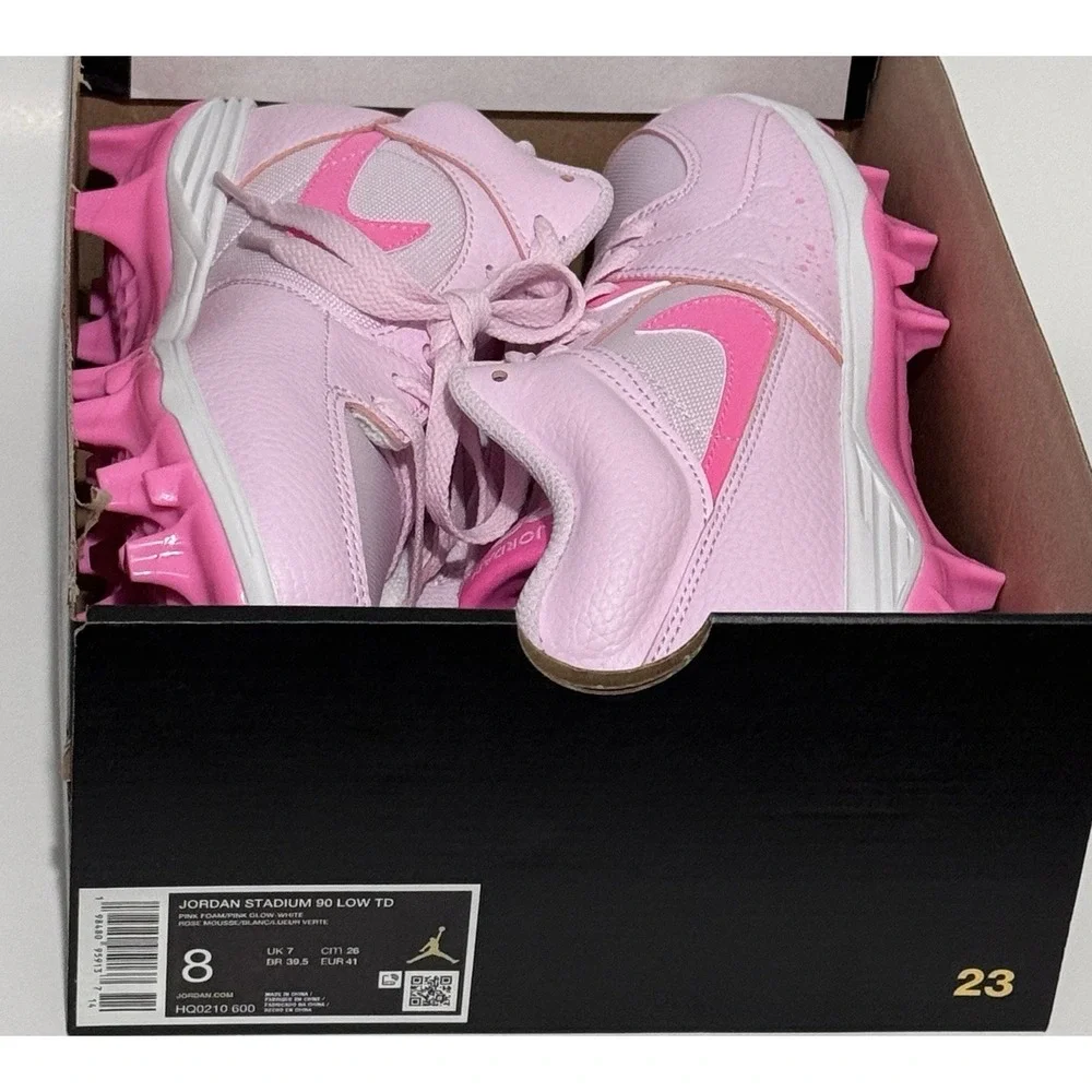 Nike Air Jordan Stadium 90 Cleat Pink Foam Football Men's Size 8 $135